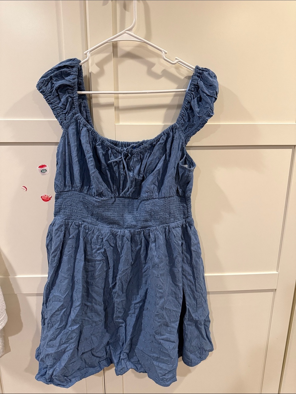 Old Navy Blue Smocked Mini Dress with Ruffled Straps
